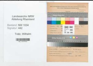 Entnazifizierung Wilhelm Tratz , geb. 27.09.1909 (Stabsfeldwebel)