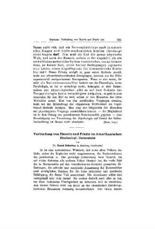 Verbindung von Theorie und Praxis im Amerikanischen Hochschul-Unterricht