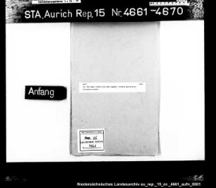 Die dem Eppe Janßen auf dem Logumer Vorwerk gestattete Schankwirtschaft