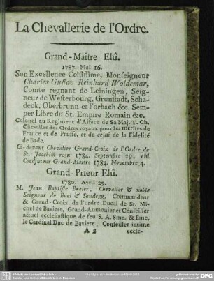 La Chevallerie de l'Ordre