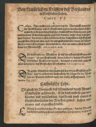 Von Natürlichen Kräfften deß Verstandes in Geistlichen sachen. Caput VI.