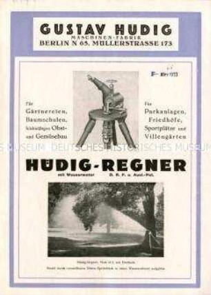 Feldregner, Beregnungsanlagen