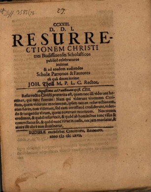 CCXXIII. Resurrectionem Christi
