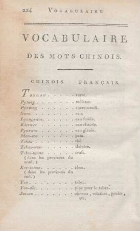 Vocabulaire des mots chinois