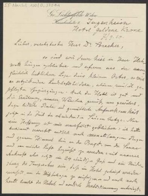Brief an B. Schott's Söhne : 07.09.1910