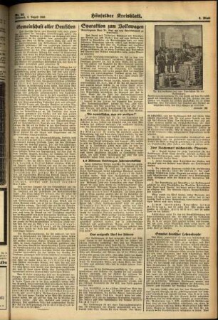 Zweite Ausgabe vom Mittwoch, den 03. August 1938.