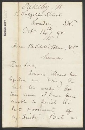 Brief an B. Schott's Söhne : 14.10.1890