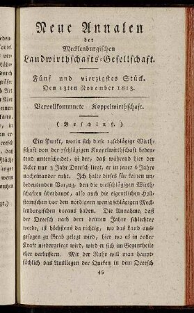 Fünf und vierzigstes Stück. Den 13ten November 1813.