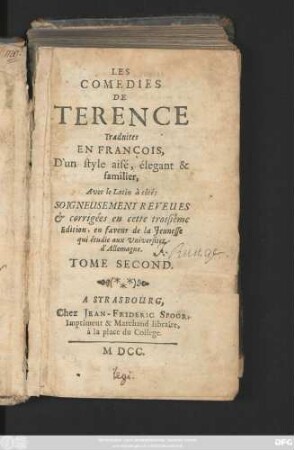 2: Les Comedies De Terence : Traduites En François, D'un style aisé, elegant & familier, Avec le Latin à côté