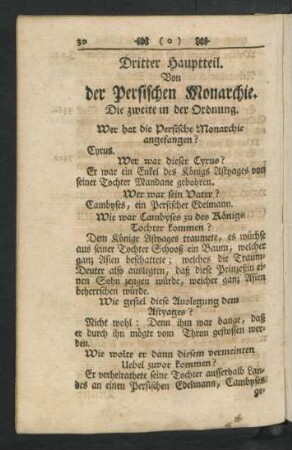 Dritter Hauptteil. Von der Persischen Monarchie.