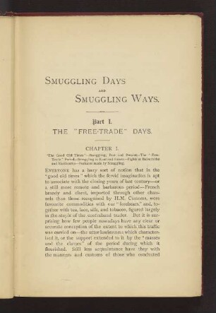 Part I. THE "FREE-TRADE" DAYS