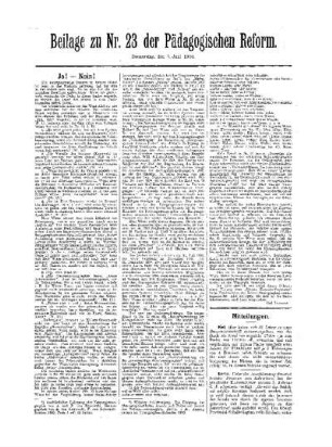 Mitteilungen : Beilage zu Nr. 23 der Pädagogischen Reform
