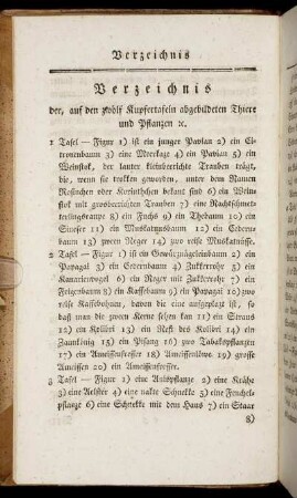 Verzeichnis der, auf den zwölf Kupfertafeln abgebildeten Thiere und Pflanzen etc.