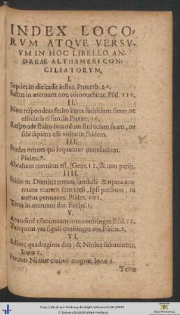 Index Locorum Atque Versuum