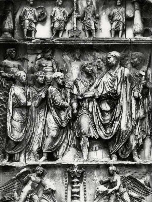 Detail am Triumpfbogen des Trajan, 115 n. Chr