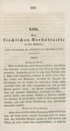 225-243 Die kirchlichen Verhältnisse in der Schweiz : Schluß