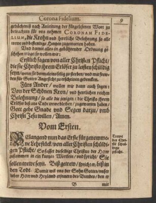 Vom Ersten. [.../ von allen Christen schuldiger Pflicht/ ...]