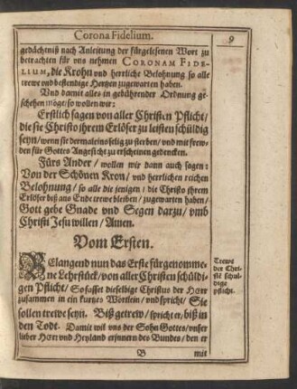 Vom Ersten. [.../ von allen Christen schuldiger Pflicht/ ...]