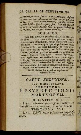 Caput secundum, quo demonstratur certitudo resurrectionis mortuorum.