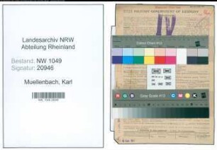 Entnazifizierung Karl Muellenbach , geb. 15.09.1901 (Buchhalter)