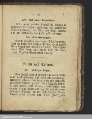 Sulzen und Crêmes
