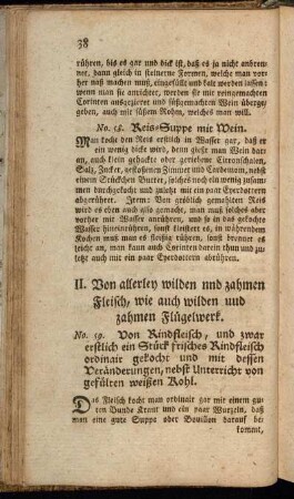 II. Von allerley wilden nnd zahmen Fleisch, wie auch wilden uud zahmen Flügelwerk.