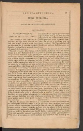 Doña Jerónima. - (Continuación). : Novela de costumbres neo-granadinas.
