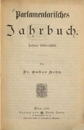 Parlamentarisches Jahrbuch, 1888/89