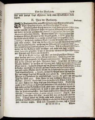 II. Von der Barbarey.