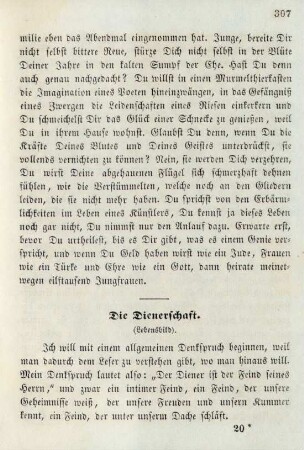 Die Dienerschaft. (Lebensbild)