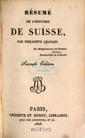 Résumé de l'histoire de Suisse