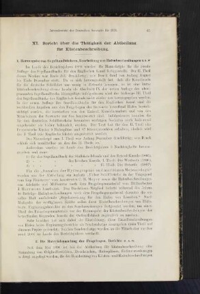 XI. Bericht über die Thätigkeit der Abtheilung für Küstenbeschreibung.