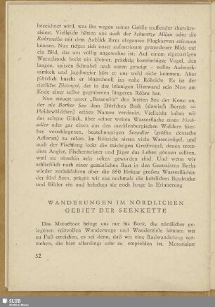 Wanderungen im nördlichen Gebiet der Seenkette
