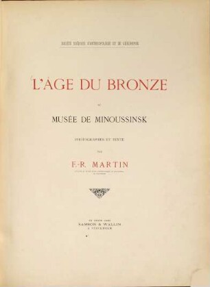 L' âge du bronze au Musée de Minoussinsk