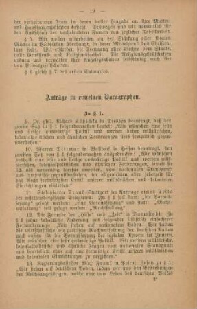 Anträge zu einzelnen Paragraphen