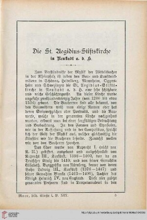 Die St. Aegidius-Stiftskirche in Neustadt a.d.H.