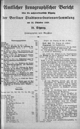 No. 31, 16. Oktober 1928