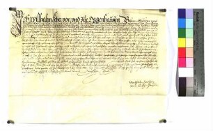 Wilhelm Fetzer von und zu Oggenhausen stellt dem Grafen Frobenius zu Helfenstein über die Ostermühle und Ranenkopfs-Sölde zu Nau (Langenau) sowie einen Hof zu Sontheim einen Lehenrevers aus.
