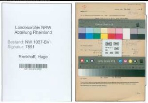 Entnazifizierung Hugo Renkhoff , geb. 18.05.1891 (Verw.Direktor)
