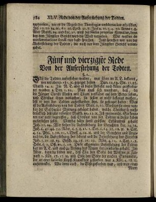 Fünf und vierzigste Rede Von der Auferstehung der Todten.