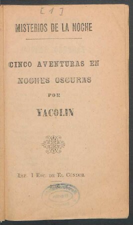Cinco aventuras en noches oscuras