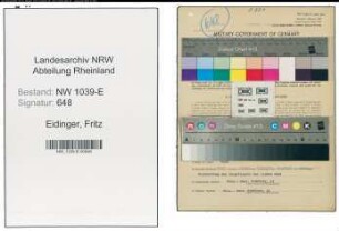 Entnazifizierung Fritz Eidinger , geb. 11.09.1888 (Polizist)