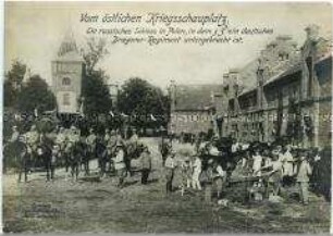 Ein Schloss in Russisch-Polen als Unterkunft eines deutschen Regiments