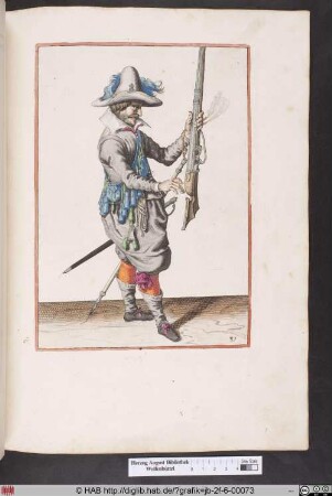 Ramenez le Mousquet en devant, avec la main gauche, &.