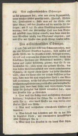 Von ausserordentlichen Schmerzen
