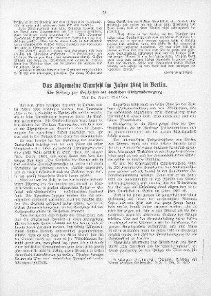 Das Allgemeine Turnfest im Jahre 1861 in Berlin