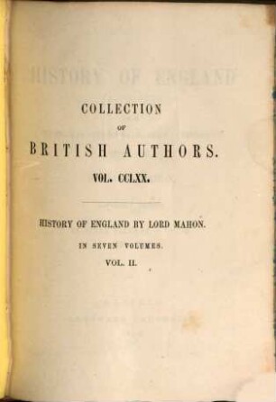 History of England from the peace of Utrecht to the peace of Versailles : 1713-1783, Vol. 2. 1720-1740