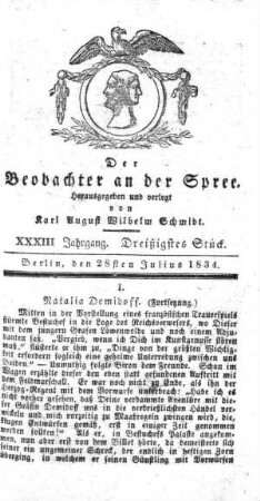 30. Stueck, 28. Juli 1834