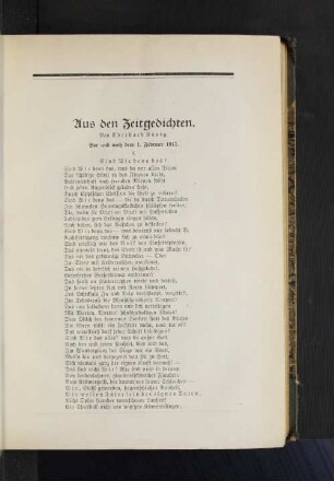 Aus den Zeitgedichten. Von Eberhard König. Vor und nach dem 1. Februar 1917. I. Sind Wir denn das?