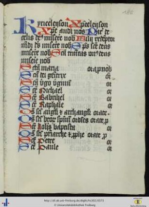 [186r - 189v] Litanei.